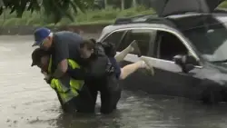 WATCH: Driver rescued from flooded car in Braintree
